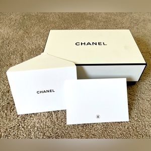Authentic Chanel box with Chanel note card and envelop